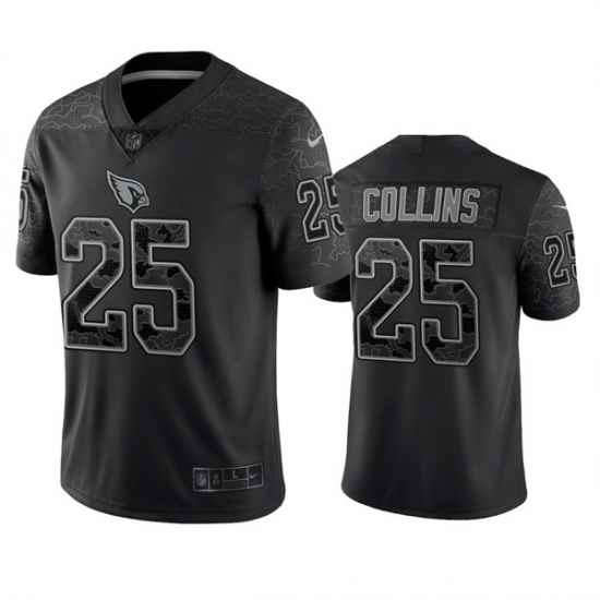 Men Arizona Cardinals #25 Zaven Collins Black Reflective Limited Stitched Football Jersey->arizona cardinals->NFL Jersey