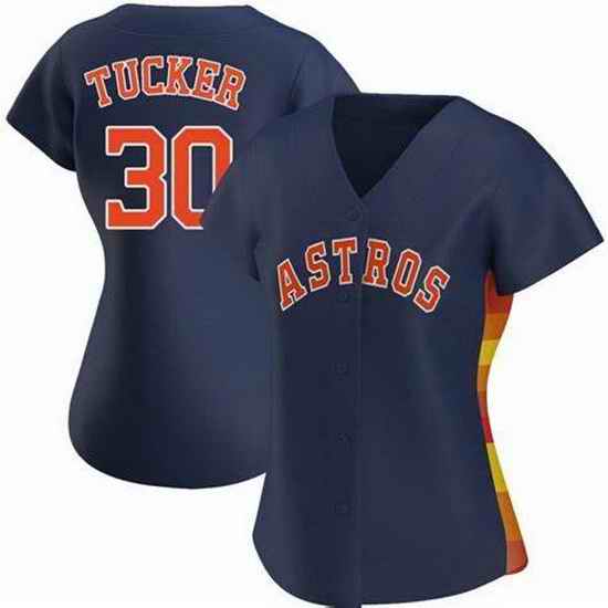 Women Houston Astros Kyle Tucker #30 Navy Cool Base Stitched Jersey->women mlb jersey->Women Jersey