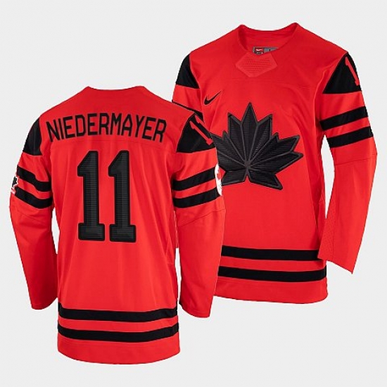 Men's Canada Hockey Scott Niedermayer Red 2022 Winter Olympic #11 Gold Winner Jersey->2022 canada winter olympic->NHL Jersey