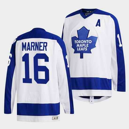 Men Toronto Maple Leafs #16 Mitchell Marner White Classics Primary Logo Stitched jersey->toronto maple leafs->NHL Jersey