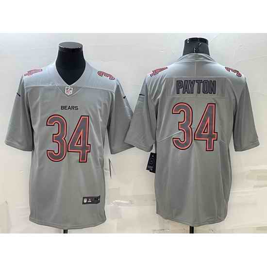 Men Chicago Bears #34 Walter Payton Grey Atmosphere Fashion Stitched Jersey->chicago bears->NFL Jersey