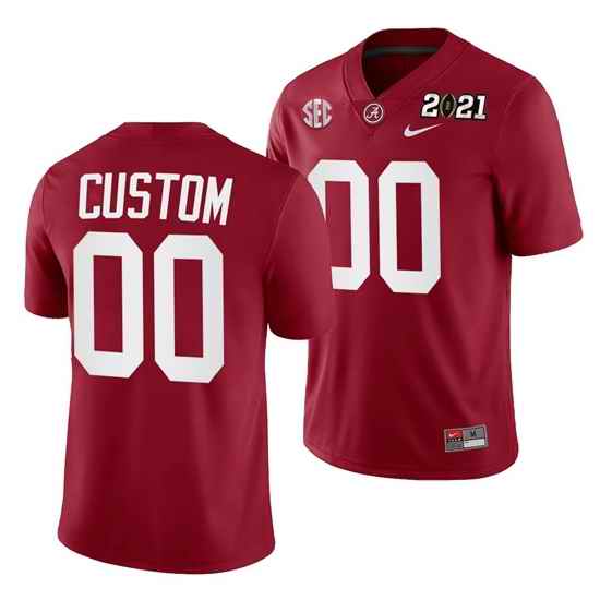 Alabama Crimson Tide Custom Crimson 2021 Rose Bowl Champions College Football Playoff College Football Playoff Jersey->->Custom Jersey