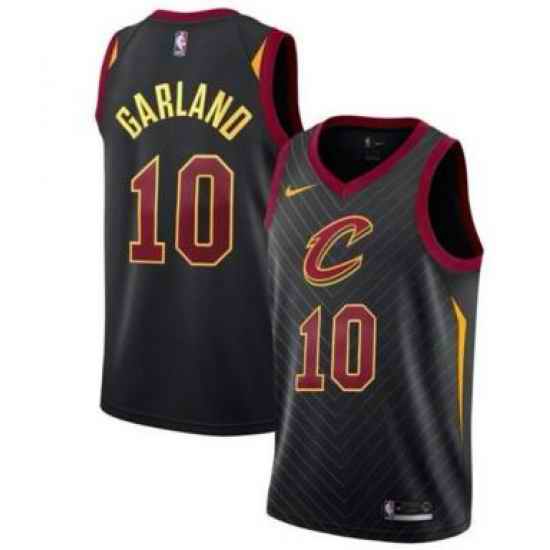 Mens Cleveland Cavaliers #10 Darius Garland Authentic Black Basketball Jersey Statement Edition->denver nuggets->NBA Jersey