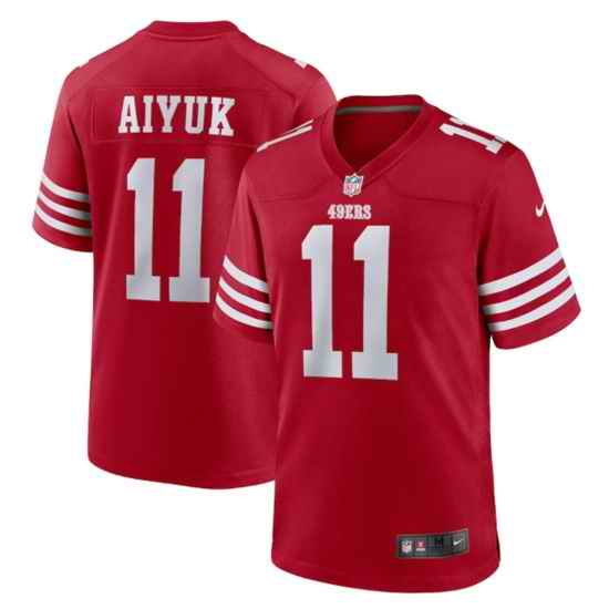 Men San Francisco 49ers #11 Brandon Aiyuk 2022 New Scarlet Stitched Game Jersey->san francisco 49ers->NFL Jersey