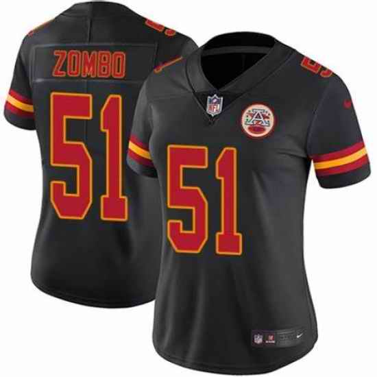 Women Nike Kansas City Chiefs #51 Frank Zombo Black Vapor Untouchable Limited Player NFL Jersey->women nfl jersey->Women Jersey