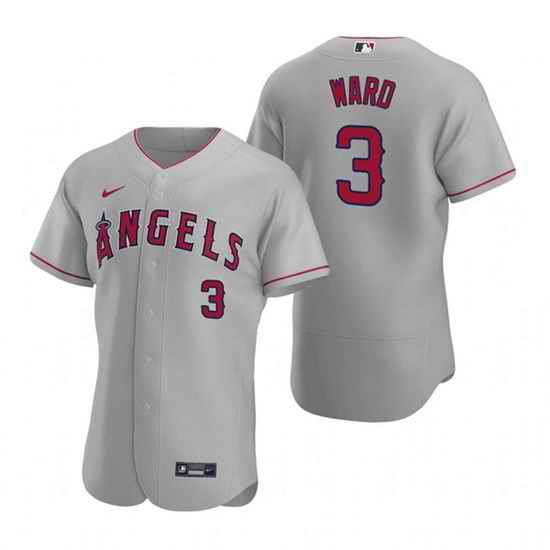 Men Los Angeles Angels #3 Waylor Ward Grey Flex Base Stitched Jerse->kansas city royals->MLB Jersey
