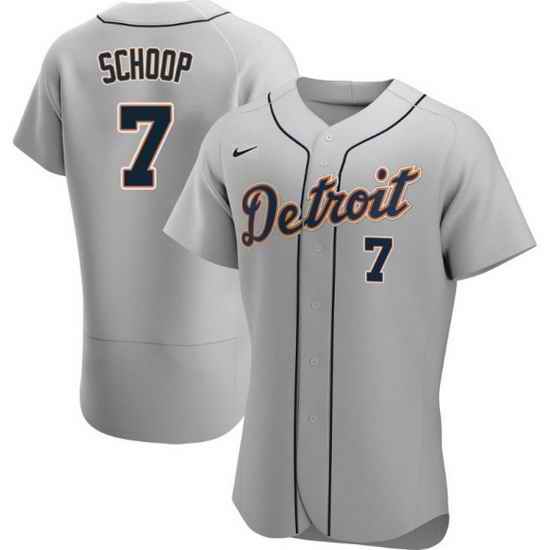 Men Detroit Tigers #7 Jonathan Schoop Grey Flex Base Stitched jersey->detroit tigers->MLB Jersey