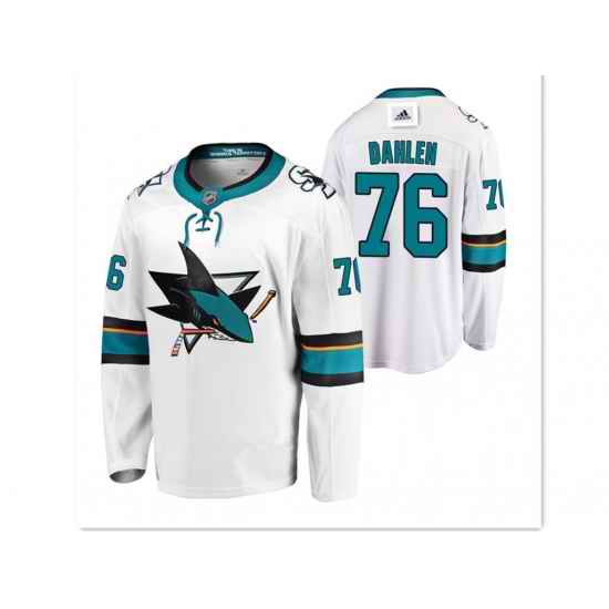 Adidas San Jose Sharks #76 Jonathan Dahlen White Road Authentic Stitched NHL Jersey->san jose sharks->NHL Jersey