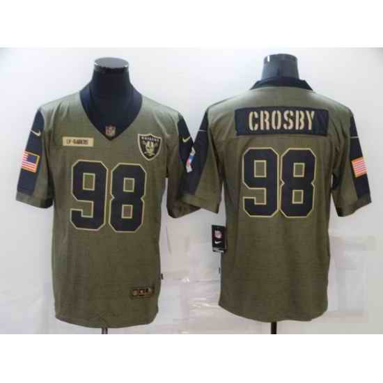 Men's Oakland Raiders #98 Maxx Crosby Nike Olive 2021 Salute To Service Limited Jersey->buffalo bills->NFL Jersey