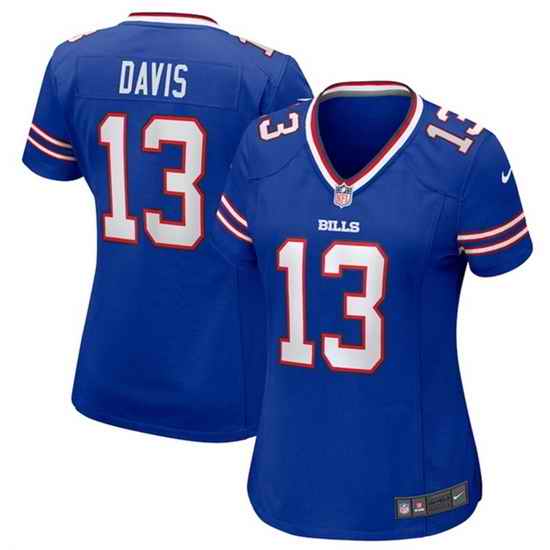 Women Buffalo Bills #13 Gabe Davis Royal Stitched Game Jersey->women nfl jersey->Women Jersey