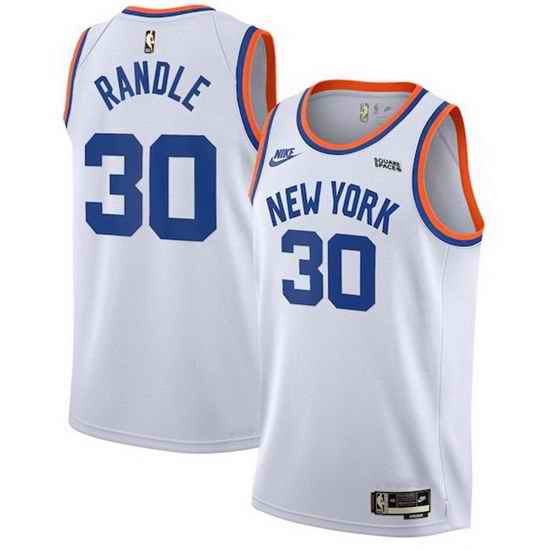 Men New Yok New York Knicks #30 Julius Randle 2021 2022 White City Edition Stitched Jersey->boston celtics->NBA Jersey