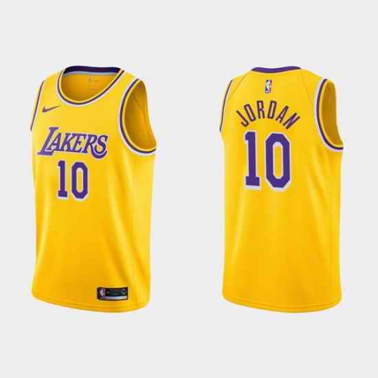 Men Los Angeles Lakers #10 Deandre Jordan Yellow Stitched Jersey->los angeles lakers->NBA Jersey