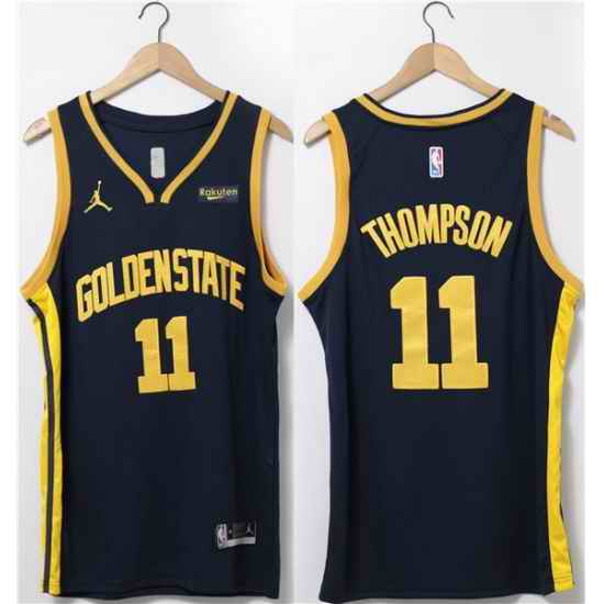 Men Golden State Warriors #11 Klay Thompson Black Stitched Jersey->detroit pistons->NBA Jersey