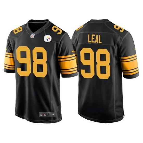 Men Pittsburgh Steelers #98 DeMarvin Leal Black Color Rush Stitched Jersey->pittsburgh steelers->NFL Jersey