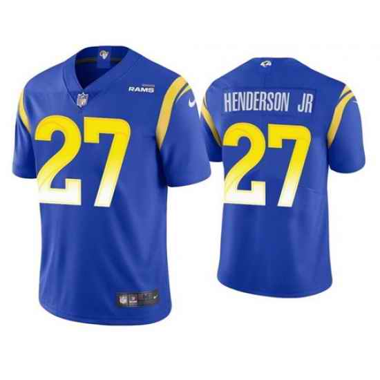 Men's Los Angeles Rams #27 Darrell Henderson Jr. Royal Vapor Untouchable Stitched Football Jersey->new england patriots->NFL Jersey