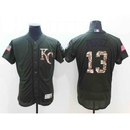 Men Kansas City Royals #13 Perez Green Camo Elite 2022 MLB Jersey->kansas city royals->MLB Jersey