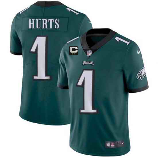 Men's Eagles 2022 #1 Jalen Hurts Green With 2-star C Patch Vapor Untouchable Limited Stitched NFL Jersey->buffalo bills->NFL Jersey