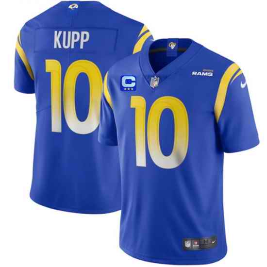 Men Los Angeles Rams #10 Cooper Kupp 2022 Royal With 3-Star C Patch Vapor Limited Stitched Jersey->los angeles rams->NFL Jersey