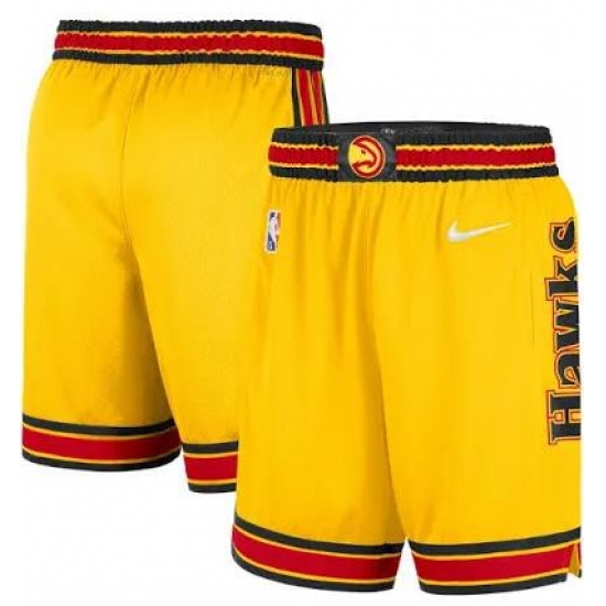 NBA Atlanta Hawks Yellow Shorts->nba shorts->NBA Jersey