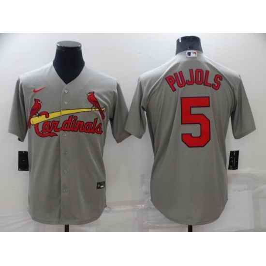 Men's St Louis Cardinals #5 Albert Pujols Grey Stitched MLB Cool Base Nike Jersey->st. louis cardinals->MLB Jersey