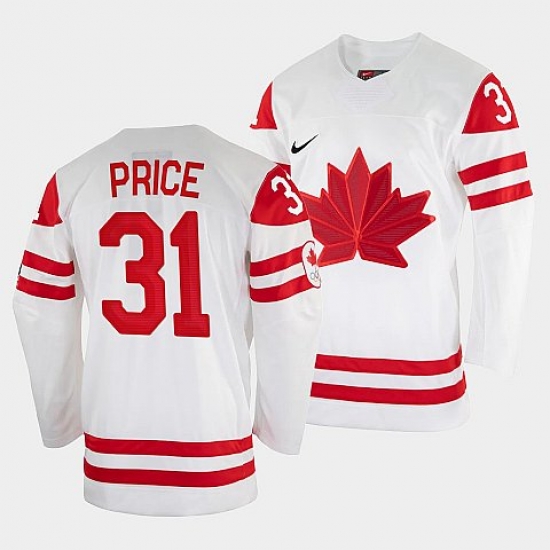 Men's Carey Price Canada Hockey White 2022 Beijing Winter Olympic #31 Home Jersey->2022 canada winter olympic->NHL Jersey