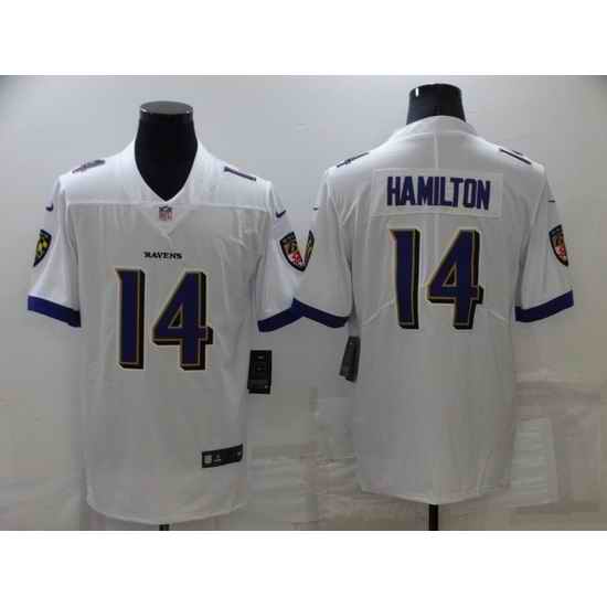 Men Baltimore Ravens #14 Kyle Hamilton White Vapor Untouchable Limited Stitched jersey->carolina panthers->NFL Jersey