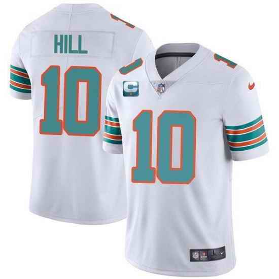 Men Miami Dolphins 2022 #10 Tyreek Hill White With 2-star C Patch Rush Color Stitched Football Jersey->miami dolphins->NFL Jersey