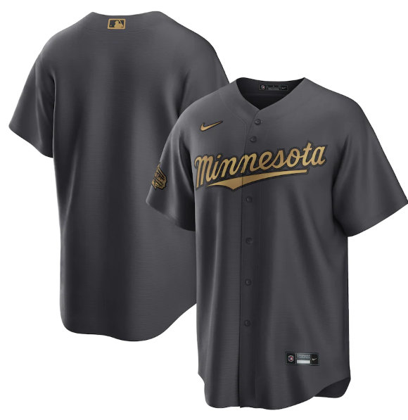 Men's Minnesota Twins Blank Charcoal 2022 All-Star Cool Base Stitched Baseball Jersey->minnesota twins->MLB Jersey