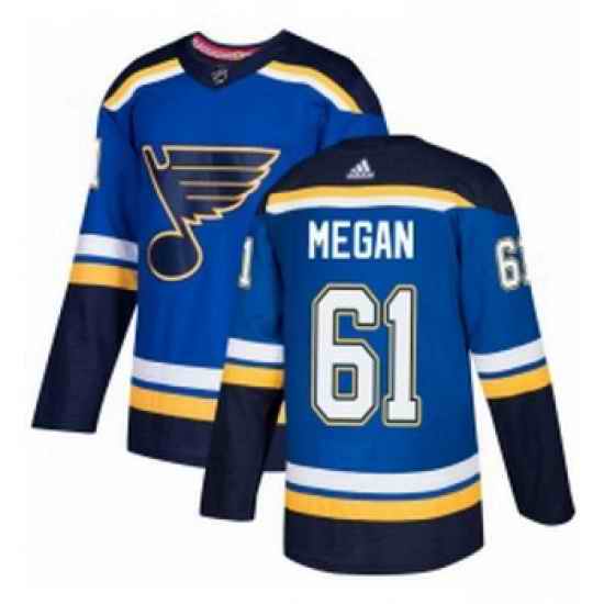 Youth Adidas St Louis Blues #61 Wade Megan Premier Royal Blue Home NHL Jersey->youth nhl jersey->Youth Jersey