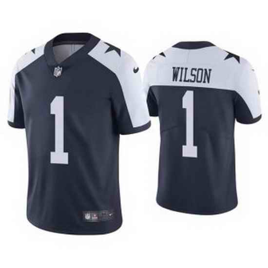 Men Dallas Cowboys #1 Cedrick Wilson Navy Thanksgiving Vapor Limited Stitched Jersey->dallas cowboys->NFL Jersey