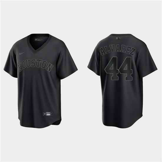 Men Houston Astros #44 Yordan Alvarez Black Pitch Black Fashion Replica Stitched Jersey->houston astros->MLB Jersey