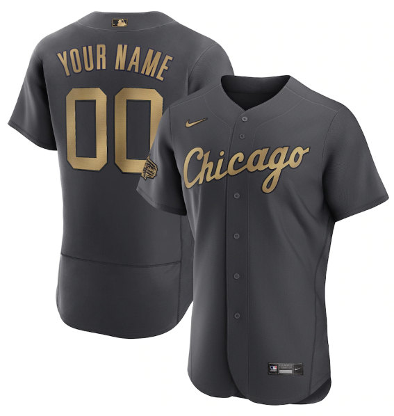 Men's Chicago White Sox Active Player Custom Charcoal 2022 All-Star Flex Base Stitched MLB Jersey->chicago white sox->MLB Jersey