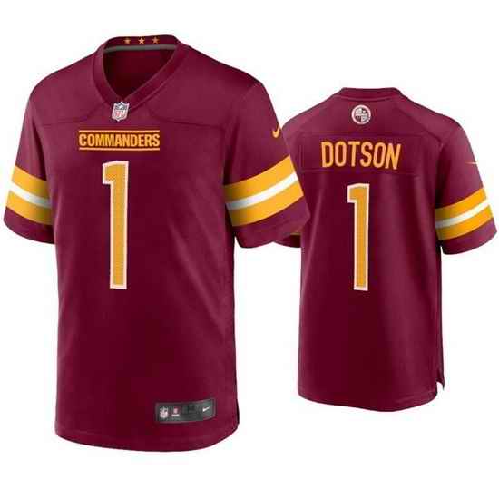 Men Washington Commanders #1 Jahan Dotson 2022 Burgundy Game Stitched Football Jersey->washington commanders->NFL Jersey