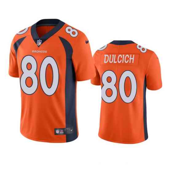 Men's Denver Broncos #80 Greg Dulcich Oraange Vapor Untouchable Stitched Jersey->denver broncos->NFL Jersey