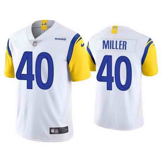Men Los Angeles Rams #40 Von Miller 2021 White Vapor Untouchable Limited Stitched Football Jersey->chicago bears->NFL Jersey