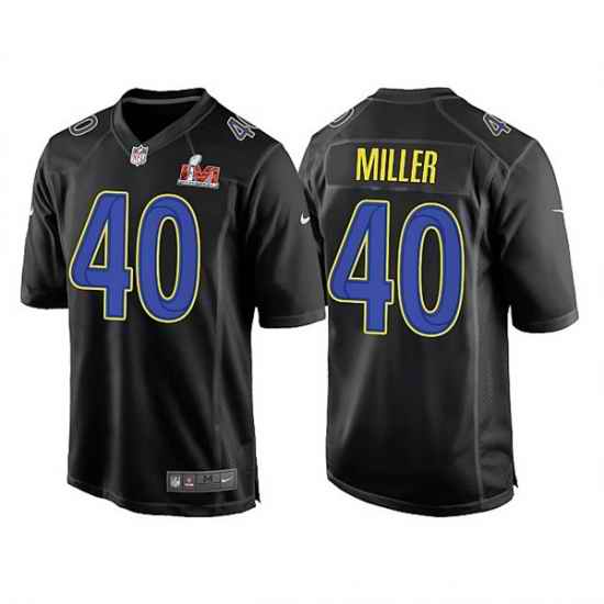 Men Los Angeles Rams #40 Von Miller 2022 Black Super Bowl LVI Game Stitched Jersey->los angeles rams->NFL Jersey
