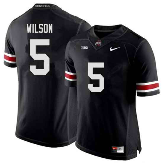 Men's Nike Ohio State Buckeyes Garrett Wilson #5 Black College Football Jersey->ohio state buckeyes->NCAA Jersey