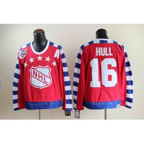 Blues #16 Brett Hull Red All Star CCM Throwback 75TH Stitched NHL Jersey->st.louis blues->NHL Jersey