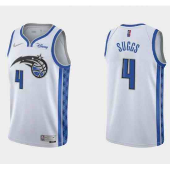 Men Orlando Magic #4 Jalen Suggs White Earned Edition Stitched Swingman Jersey->oklahoma city thunder->NBA Jersey