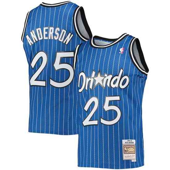 Men Orlando Magic #25 Nick Anderson 1994 95 Blue Stitched Jerse->orlando magic->NBA Jersey