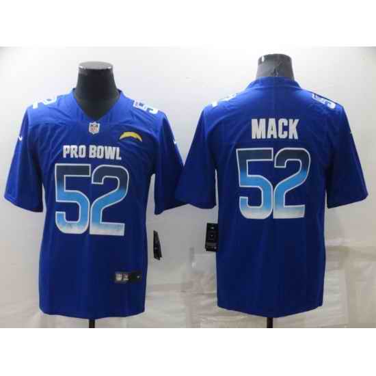 Men's Los Angeles Chargers #52 Khalil Mack Royal Pro Bowl Stitched Jersey->los angeles chargers->NFL Jersey