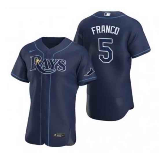 Men Tampa Bay Rays #5 Wander Franco Navy Flex Base Stitched Jersey->tampa bay rays->MLB Jersey