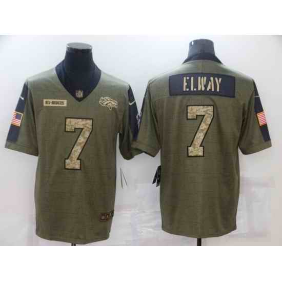 Men's Denver Broncos #7 John Elway Camo 2021 Salute To Service Limited Player Jersey->green bay packers->NFL Jersey