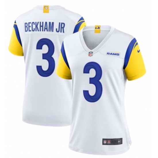 Women's White Los Angeles Rams #3 Odell Beckham Jr. Vapor Untouchable Limited Stitched White Jersey->women nfl jersey->Women Jersey