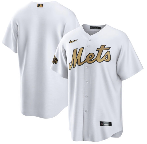 Men's New York Mets Blank White 2022 All-Star Cool Base Stitched Baseball Jersey->new york mets->MLB Jersey