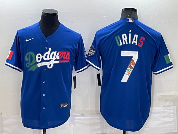 Men's Los Angeles Dodgers #7 Julio Urias Royal Mexico Cool Base Stitched Baseball Jersey->los angeles dodgers->MLB Jersey