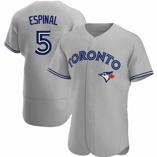 Men's Nike Toronto Blue Jays #5 Santiago Espinal Gray Stitched Flex Base Jersey->toronto blue jays->MLB Jersey