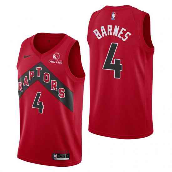 Men's Toronto Raptors #4 Scottie Barnes Icon Edition Red Jersey->toronto raptors->NBA Jersey