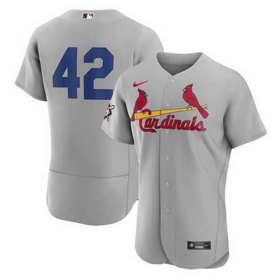 Men St  Louis Cardinals #42 Jackie Robinson Grey Flex Base Stitched jersey->boston red sox->MLB Jersey