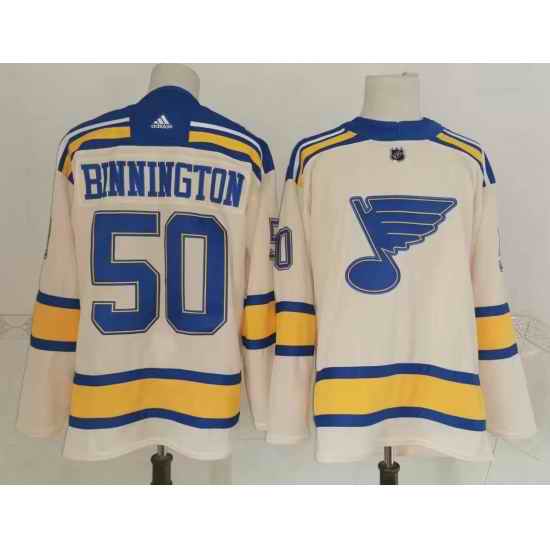 Men St Louis Blues #50 Jordan Binnington Cream 2022 Winter Classic Authentic Jersey->anaheim ducks->NHL Jersey